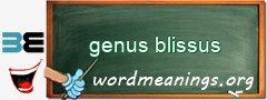 WordMeaning blackboard for genus blissus